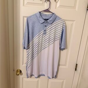 PGA Tour Blue and White Men's Polo Shirt